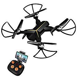 KOOME Drone Camera, 720P HD Live Video WiFi Foldable Quadcopter Headless Mode Altitude Hold One Key Return Function, Camera Drones Beginners Kids
